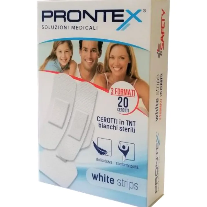 Safety Prontex White Strips Cerotti Bianchi 20 Cerotti Assortiti