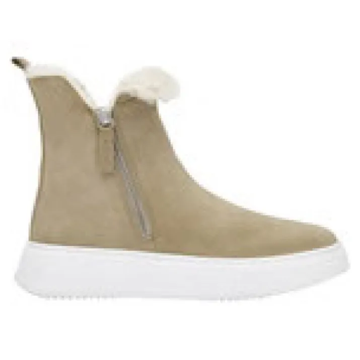 Scholl Brooklyn Bootie Fur Suede Stivale Donna Beige 39