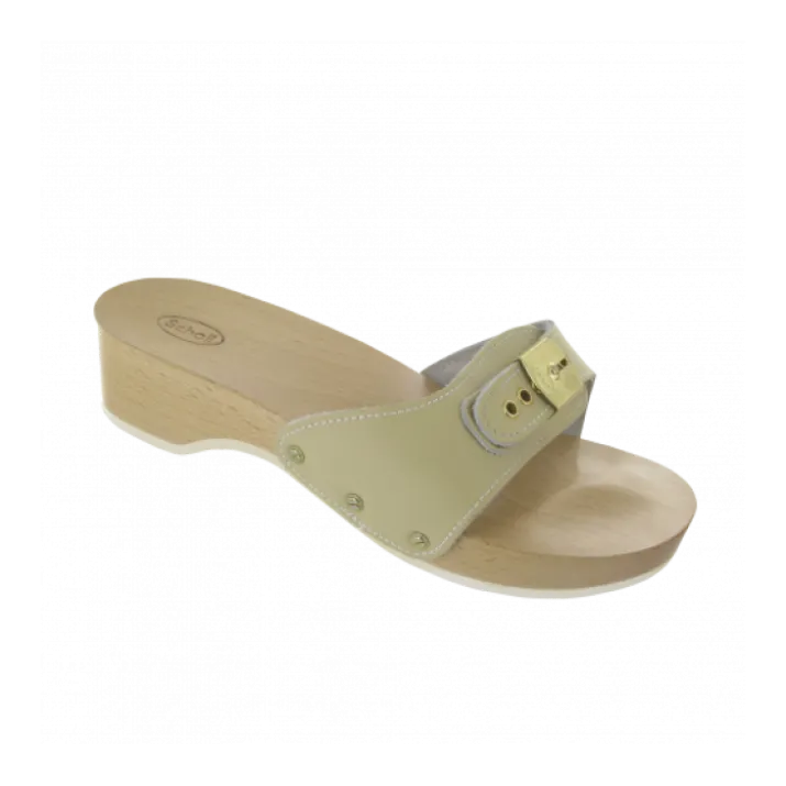 Scholl Pescura Heel Zoccolo con Tacco Colore Sabbia Misura 42