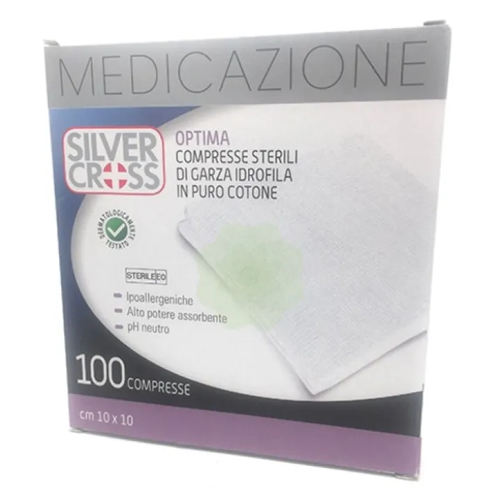 Silver Cross Optima Garza Compressa 10x10cm 100 Pezzi