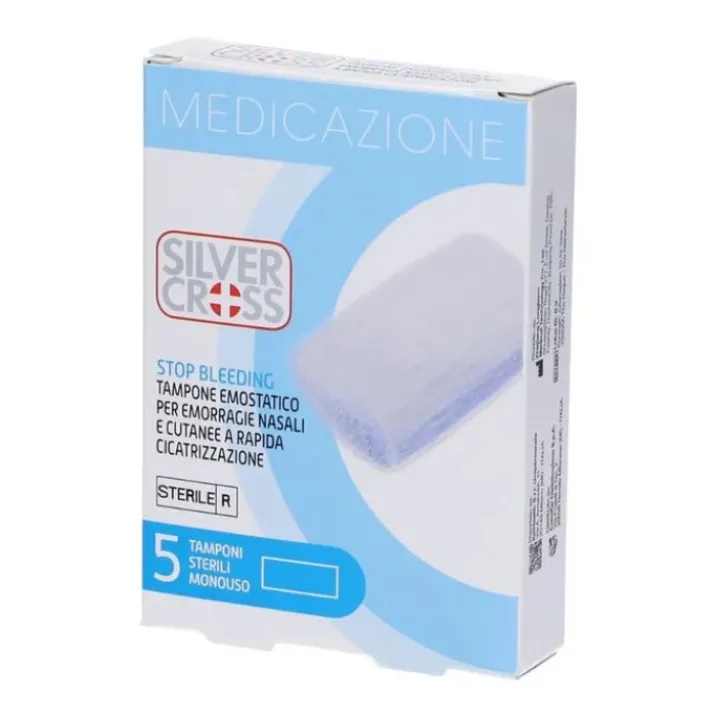 Silvercross Tampone Emostatico Alginato Calcio, 5 Pezzi