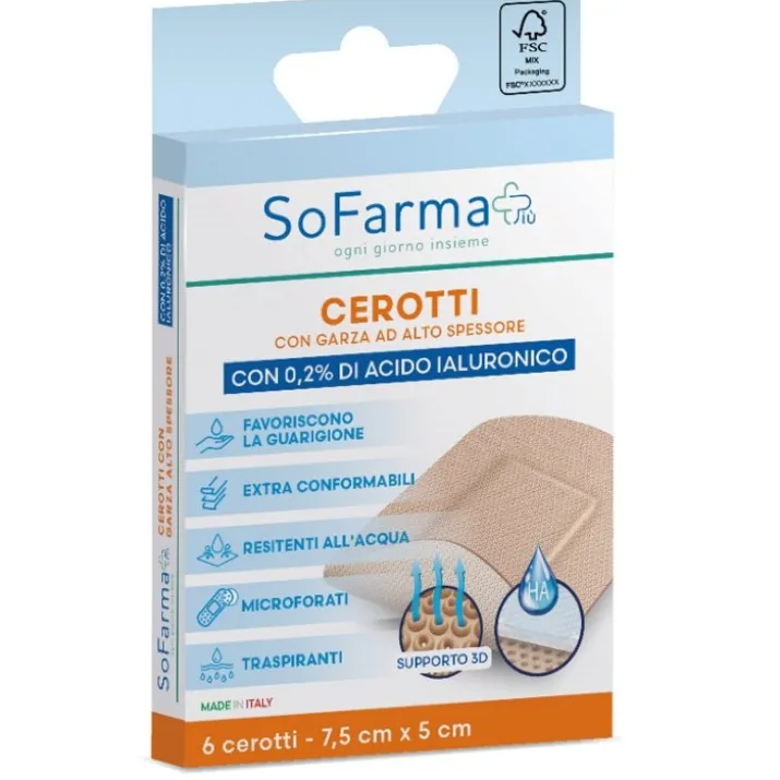 Sofarmapiu' Cerotti Cicatrizzanti 7,5x5 6 Pezzi