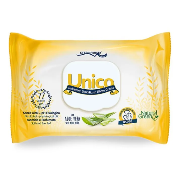Sterilfarma® Unico Salviettine Umidificate Effetto Crema 72 Pezzi