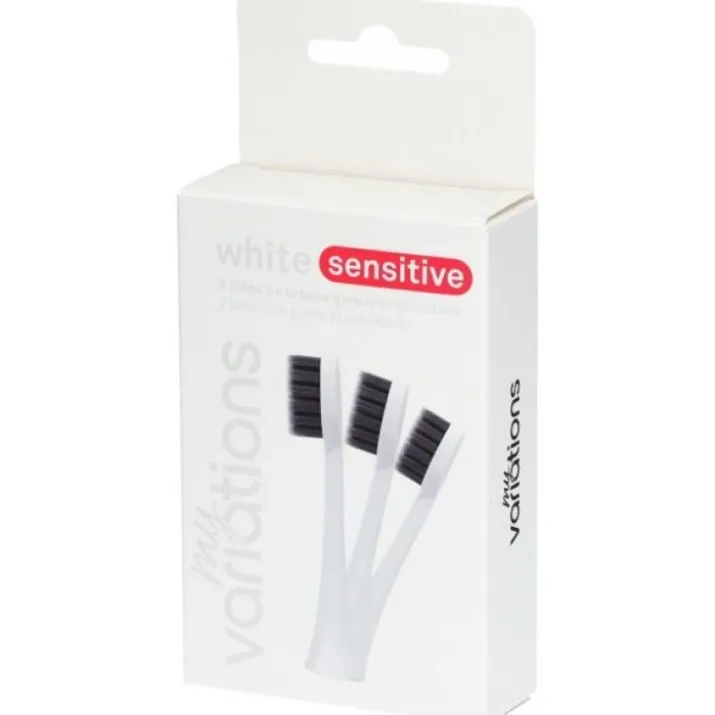 Testine Sensitive Bianco Spazzolino Sonico My Variations 3 Pezzi