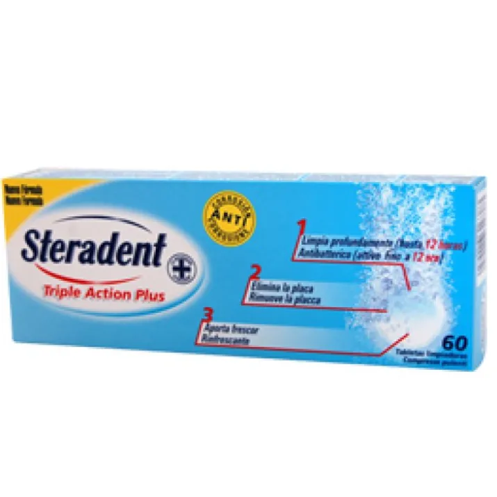 Triple Action Plus Steradent 60 Compresse